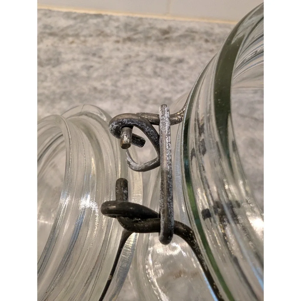 Fido Italian Glass Clamp Lid Canister 1 Liter Hermetic Storage Jar